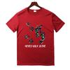 Comércio exterior verão pegada impressão moda casual manga curta camiseta jaqueta para homens e mulheres