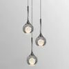 Lámpara de Sala de Estar Creativa para Apartamento Luz Colgante de Luna de Cristal para Escalera de Dúplex, Lámpara de Techo Pequeña Minimalista Moderna para Loft, Estilo Popular de Celebridad de Internet