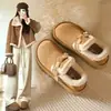 Sapatos femininos estilo Birkenstock com sola grossa e forro de fleece, nova coleção de inverno 2026, extra grossos e quentes, totalmente fechados, com forro peludo, sapatos femininos de algodão