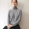 Nuevo Suéter de Cachemira Otoño Estilo Simple para Mujer Cuello Alto Tejido de Punto Cuello de Tortuga Ajuste Delgado Capa Base de Punto Ropa Interior Adelgazante