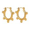 Aretes de Diseño Nicho Simple Elegante Estilo Coreano con Diseño de Frijol Dorado Moda para Mujer Aretes Elegantes de Acero de Titanio