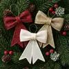 Novo produto da Amazon: Enfeite de Natal de laço de lantejoulas brilhantes, Decoração de árvore de Natal de laço de plástico PC