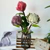 Decoração de casa retro nórdica flor artificial toque flocado artesanato fruta Sakya tecido de seda material flor artificial decoração de mesa