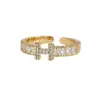 Anillos de Pareja con Forma de H, Anillos Minimalistas de Lujo Ligero con Letra H, Anillos Abiertos Unisex, Anillos para Dedo Índice al por Mayor