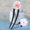 Pasador en forma de U, Pasador de Ébano Estilo Antiguo, Pasador Retro en forma de U de Sándalo Púrpura, Pasador de Tres Puntas, Pasador de Media Luna, Accesorio para el Cabello Hanfu