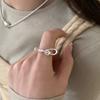 Anillo de lazo simple de línea nueva para mujer, anillo de apertura irregular envolvente, anillo de comida ins, venta al por mayor en vivo