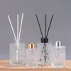 Frasco de perfume altamente atraente em formato de diamante, vidro transparente, autoportante com varetas e flores secas, frasco vazio para decoração de banheiro e quarto, frasco vazio para aromaterapia