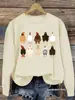 Sudadera Casual de Manga Larga con Cuello Redondo y Estampado de Pollo para Mujer, Transfronteriza Europea y Americana, Otoño e Invierno, Venta al por Mayor, Sudadera de Acción de Gracias
