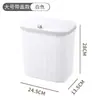 Cubo de Basura Minimalista para el Hogar Montado en la Pared Baño Cocina Sala de Estar Cubo de Basura con Tapa Deslizante Anillo de Presión Gran Capacidad Cubo de Basura de Doble Uso
