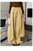 Pantalones Blancos de Pierna Ancha para Mujer, Nuevo Estilo Verano 2026, Cintura Alta, Adelgazantes, Cintura de Corbata, Dobladillo Curvo, Estilo Coreano, Corte Holgado, Pantalones Casuales Versátiles
