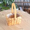 Cesta de Flores de Viruta de Madera de Mano, Cesta de Arreglo Floral Rústica, Cesta Tejida de Paja, Adorno Decorativo de Bambú Tejido de Mano