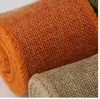 Cinta de rollo de lino sintético de 6 cm Decoración europea y americana para bodas y Navidad Venta directa de fábrica de cintas