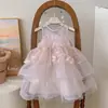 Vestido de Princesa de Verano 2026 para Niñas con Chaleco de Malla de Mariposa 3D, Vestido de Gala de Princesa para Niños Pequeños