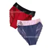 ¡Caliente! Ropa Interior de Encaje Talla Grande para Comercio Exterior, Parche Transpirable Cómodo, Alta Elasticidad, Cintura Media, Entrepierna de Algodón, Sin Pellizcos, Sexy