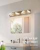 Luz de pared simple de cabezal de lámpara giratorio acrílico LED estándar americano personalizado de fábrica para baño con múltiples cabezales, lámpara para dormitorio