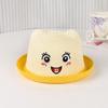 Sombrero de paja para niños, sombrero de sol de verano con dibujos animados, lindo sombrero de sol bordado, sombrero de playa para niños y niñas