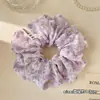 Scrunchie Floral Roxo Suave Estilo Coreano para Mulheres, Elástico de Cabelo Estilo Preguiçoso, Corda de Cabelo Versátil, Acessório de Cabeça, Flor de Cabelo, Novo Estilo