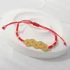 Estilo Étnico da Maré Nacional Rico Bracelet de Flores Mini Moedas dos Cinco Imperadores Corda de Mão de Casal Peixe Koi Pulseira Estilo Ins para Homens e Mulheres Pulseira do Deus da Riqueza