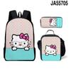3D Nuevo HelloKitty Lindo Hello Kitty Mochila Lonchera Estuche de Lápices Tres Piezas Mochila Escolar para Estudiante
