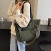 Bolsa de Lona Feminina 2024 Nova Estilo Casual Despojado Combina com Tudo Bolsa de Ombro Transversal Grande Capacidade Trabalho Portátil Bolsa Tote