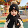 Conjunto de Gorro y Bufanda para Niños y Niñas, Gorro de Invierno Cálido Tejido, Conjunto de Dos Piezas para Bebés, con Forro de Felpa y Engrosado