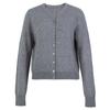 Nuevo Producto de Otoño Cárdigan de Punto sin Costuras 100% Lana Estilo Old Money Cuello Redondo Color Sólido Casual Versátil Chaqueta Top para Mujer