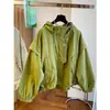 Jaqueta de baseball única e estilosa com design Maillard, casaco casual com capuz para trabalho para mulheres, jaqueta trench coat de primavera e outono, moderna