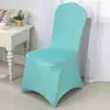 Funda de silla elástica blanca de seda de leche de cobertura total de 140 g para eventos de hotel, bodas y banquetes