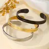Venta caliente transfronteriza pulsera abierta en forma de C pulsera DW personalidad europea y americana ranura geométrica lisa de acero inoxidable pulsera