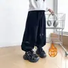 Colección Otoño/Invierno 2026: Pantalones Anchos Estilo Mezclilla, Engrosados, Forrados de Felpa para Niños y Niñas, Corte Holgado, con Puño, Casuales, Largos, Modernos