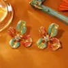 Brincos de Flor Vazada Estilo Europeu e Americano Brincos Simples Exagerados Retrô Franceses Joias de Estilo para Férias Femininas