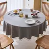 Toalha de mesa redonda de algodão e linho japonesa à prova d'água à prova de óleo anti-queimadura descartável doméstica luxo leve mesa redonda grande toalha de mesa toalha de mesa tecido de toalha de mesa