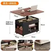Mesa de centro de madera maciza, mesa auxiliar para sofá, mesa de té, gabinete de té, mesa plegable para uso doméstico en sala de estar, carrito pequeño, mesa de centro móvil y de altura ajustable