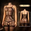 Lencería Sexy con Entrepierna Abierta, Ropa de Dormir Navideña de Malla, Medias, Falda, Coqueteo Sexy para Pareja, Uniforme Transparente, Conjunto de Tentación