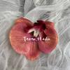 Flor artificial Phalaenopsis vermelho ano novo festivo casamento avançado chinês casamento acompanhando cerimônia diy grampo de cabelo