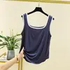 Chaleco de punto sin mangas con cuello en U de colores para mujer, cómodo de modal, nuevo para el verano, versátil, top básico de tirantes casual