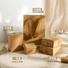 Caixa de Armazenamento de Joias em Papel Kraft com Tampa, Caixa de Joias para Anel, Brinco, Colar, Caixa de Embalagem Especial de Joias em Papel