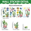 Adesivo de Parede Desenho Animado Golfinho Oceano de Verão Animal Subaquático Quarto Infantil Quarto Autoadesivo Adesivo de PVC Decoração de Banheiro