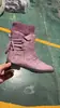 2026 Botas de Neve Cinza de Tamanho Grande para Exportação para Mulheres, Botas Curtas para Outono e Inverno, Botas Martin com Bico Redondo, Cano Curto, Tira Traseira, Preto e Roxo