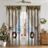 Cortinas com Estampa Digital de Cena de Neve Quente de Natal Transfronteiriça Decoração de Janela de Casa Cozinha Café Cortinas de Janela