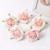 Cabeças de Flores Artificiais para Casamento, Cabeças de Flores Rosa com Borda Enrolada, Arcos de Flores Artificiais, Paredes de Plantas com Flores de Seda, Cabeças de Flores Rosa Artificiais