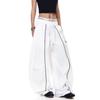 Pantalones Paracaídas Deportivos Retro Americanos para Mujer, Holgados de Cintura Alta Adelgazantes, Pantalones de Pierna Ancha Jazz Hip-Hop, Pantalones Casuales Scimitar para Street Dance