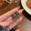 Pendientes Negros Vintage en Forma de C con Circonita para Mujer, Aguja de Plata 925, Lujo Ligero, Exquisitos Pendientes de Gama Alta, Nuevos Pendientes 2023