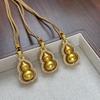 Loja de ouro com novo colar de cabaça giratório de ouro antigo chinês feminino, corrente de suéter longa de puxar, nicho