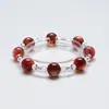 [Pasando la Mañana Juntos] Pulsera de Cristal Lepidolita Rosa Natural para Mujer, Círculo Único, Pulsera Versátil de Cristal Blanco al por Mayor