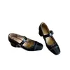 Zapatos de Tacón Grueso Retro de una Sola Correa Mary Jane Versátiles con Remaches para Mujer, Elegantes, Cómodos, Versátiles, para el Trabajo