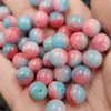 Contas Redondas Rosa Azul 10mm Contas Soltas de Jade Pulseira Colar Azul Marinho Acessórios de Joia Contas Contas Rosa Atacado
