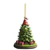 Grinch Navideño Transfronterizo Monstruo de Piel Verde Colgante de Árbol de Navidad Decoración Navideña Adornos Planos Creativos para Coche