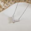 Collar con letra V de Plata de Ley S925 para Mujer Estilo Japonés y Coreano Lujo Ligero Nicho Cadena para Clavícula V ins Estilo Fresco Accesorios Personalizados