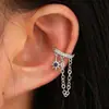 Brincos de Estrela Micro-Embellished Transfronteiriços, Femininos, Versáteis, Luxo Leve, Brincos Presilha para Cartilagem da Orelha Perfurada com Estrela, Joias de Alto Padrão